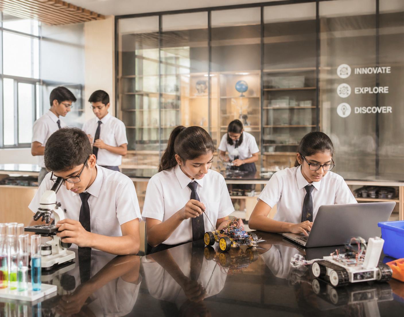 Samaritan School students exploring a hands-on science activity
