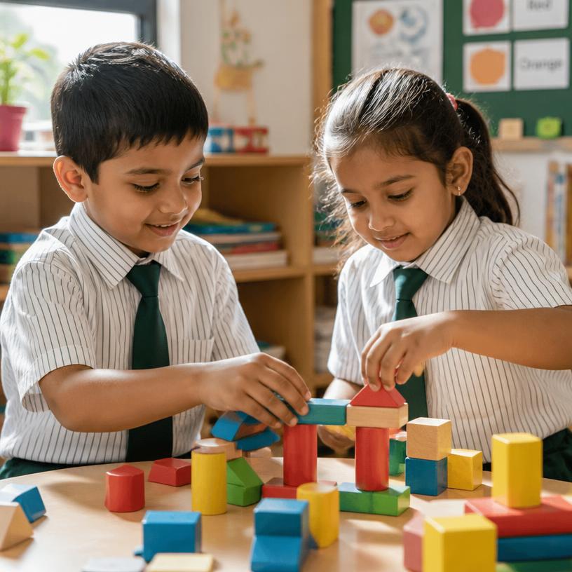 Young students learning through play and exploration