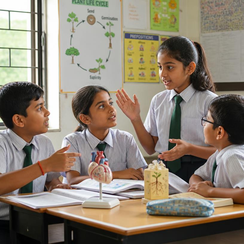Students engaged in an interactive classroom activity