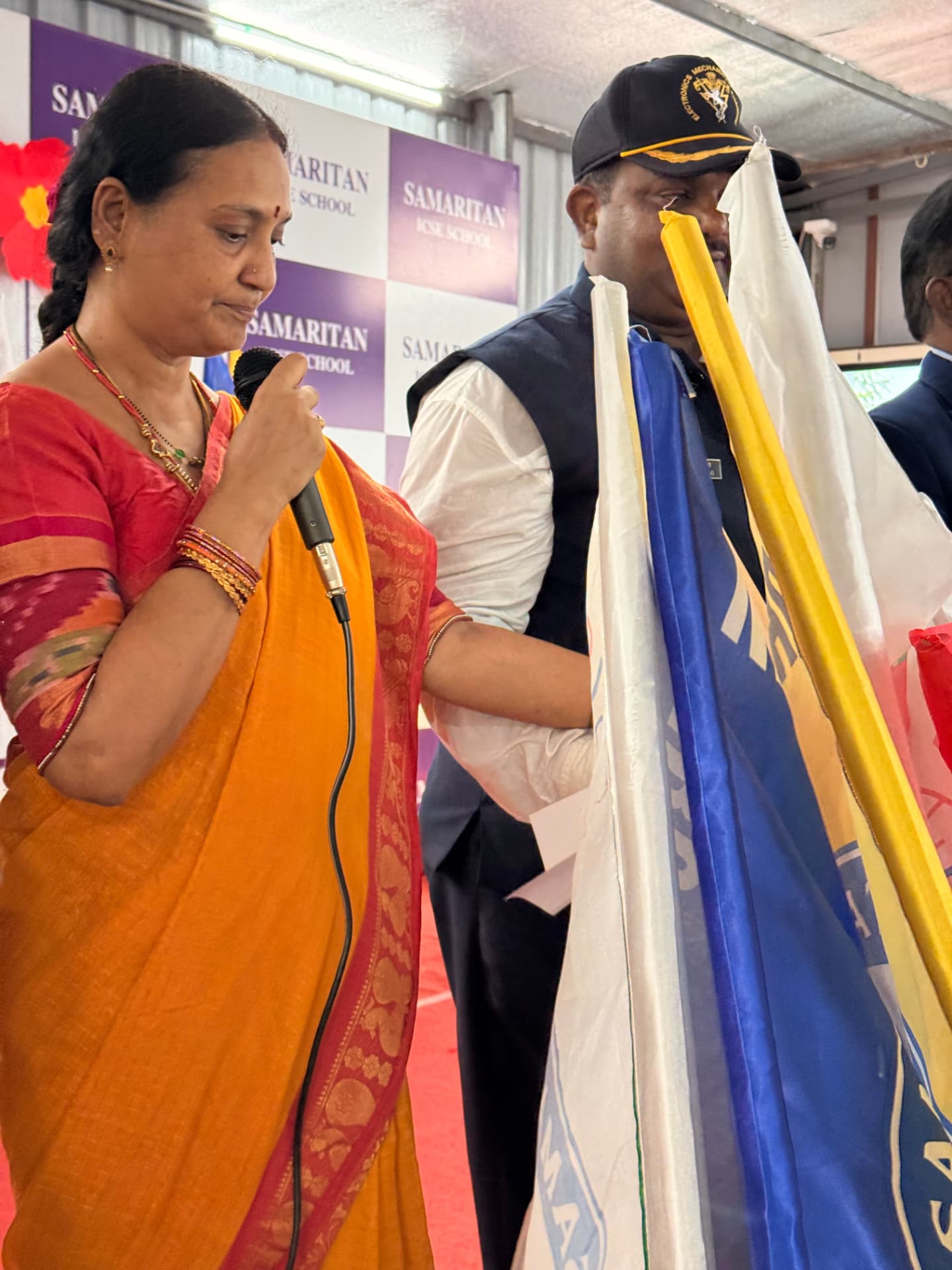 Principal addressing the Investiture Ceremony